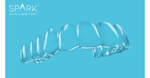 Transparent Spark clear aligner tray designed for comfortable and discreet orthodontic treatment