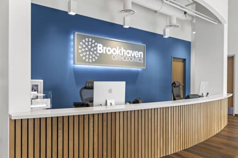 welcome to front desk Brookhaven Orthodontics Johns Creek
